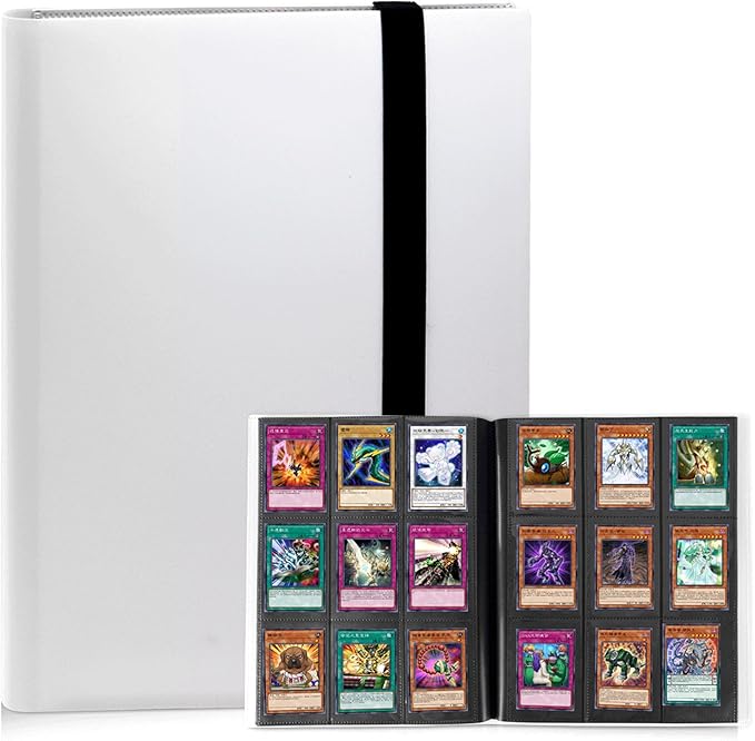Card Binder 9 Pocket, PP Cover Trading Card Binder for 360 Cards, Sturdy Card Collection Album, Card Holder Folders for MTG, TCG, Game Cards & Sports Cards,White