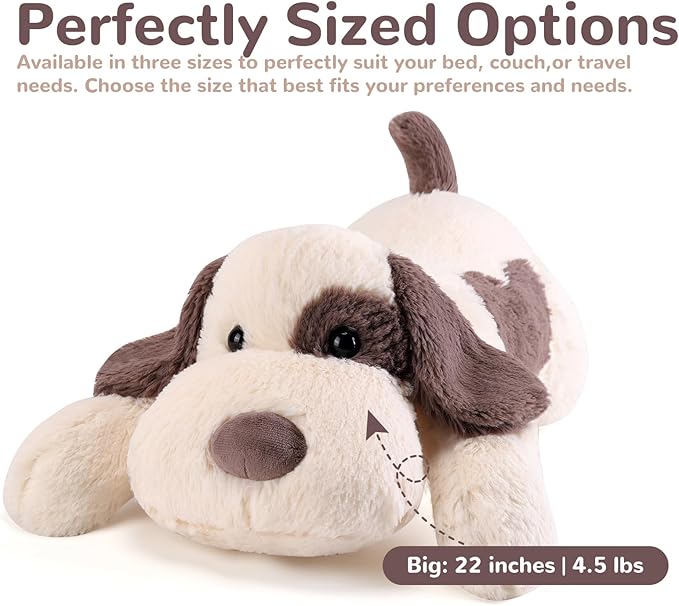 meowtastic Grey & White Dog Weighted Stuffed Animals - 22 Inch 4.5 Pounds Weighted Plush Dog Stuffed Animals - Big Stuffed Dog Plush Pillow - Cute Plush Toys Gifts for Kids & Adults (22" 4.5 lbs)