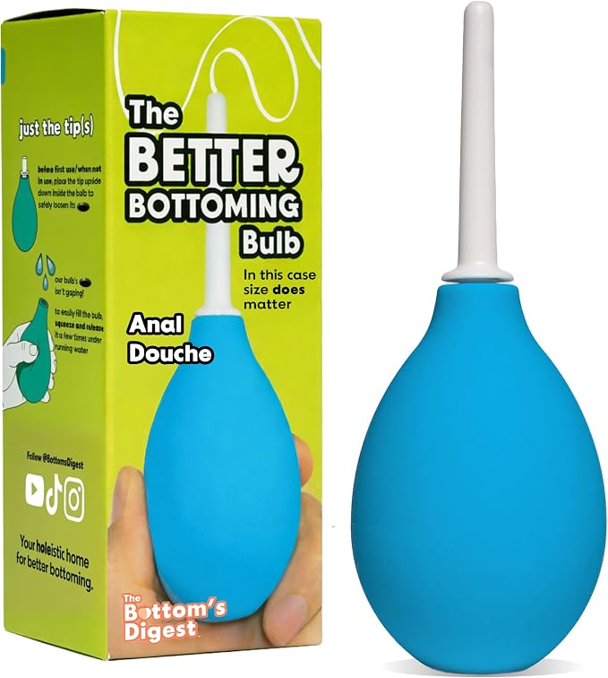 Bottom’s Digest Anal Douche Enema Bulb | 3.0 oz Douche Bulb with Easy-to-Clean 6 cm White Tip for Men & Women