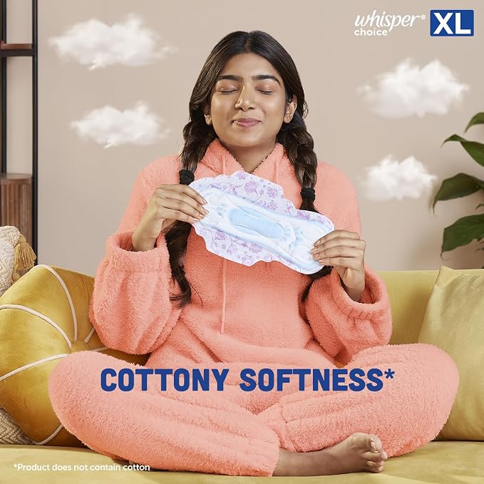 Whisper Choice Sanitary Pads for Women, XL 6 Napkins