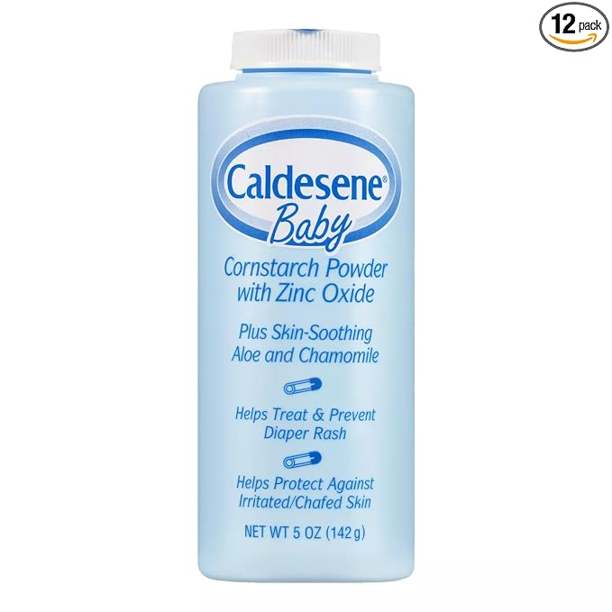 Caldesene Baby Cornstarch Powder With Zinc Oxide 5 oz (Pack of 12)