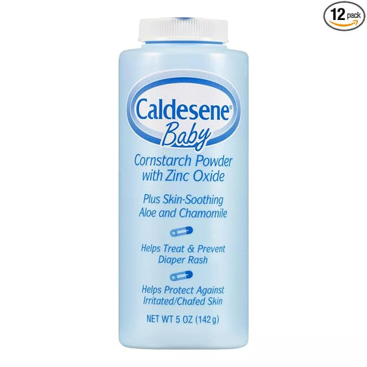 Caldesene Baby Cornstarch Powder With Zinc Oxide 5 oz (Pack of 12)