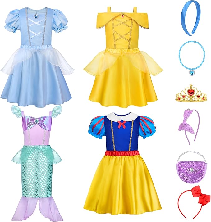 ReliBeauty Princess Dress up for Girls 3-8