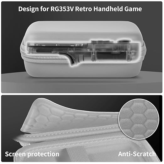 PAIYULE Travel Case Compatible with RG353V/ RG353VS/ R36S Retro Handheld Game Console, Handheld Emulator Storage Holder Organizer, Android Game Console Carrying Bag (Grey) (Box Only)