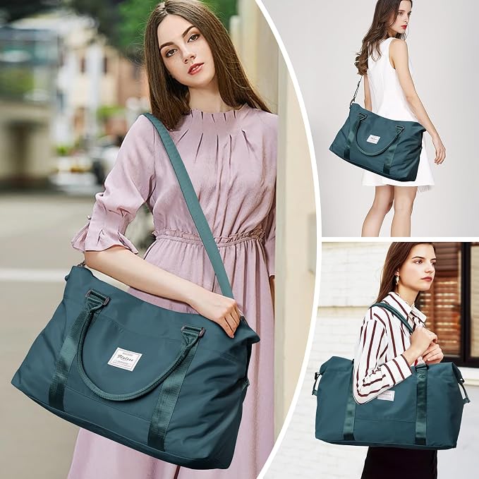 Travel Duffel Bag, Carry On Overnight Weekender Bags for Women | Travel Bag with Wet Pocket & Trolley Sleeve, For Spirit Airlines 18x14x8 Personal Item Bag