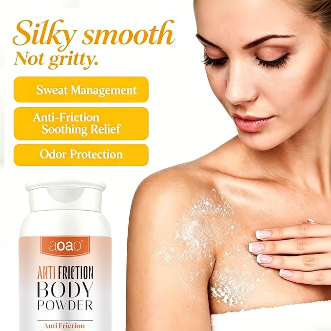 Women's Dry Body Powder, Sweat Absorb Talc-Free Dusting Powder for Curvy Figures, Hypoallergenic Anti-Friction Formula, Chafe-Free Between Legs During Exercise Or Walking, Multi-Use for Foot, 3.53oz