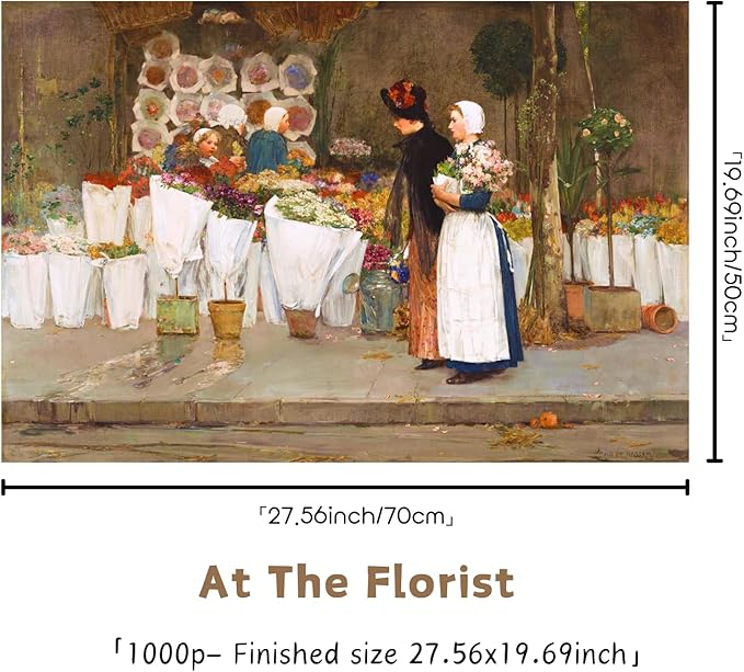 Art Jigsaw Puzzles for Adults 1000 Pieces, Fun Puzzle Jigsaw Puzzle for Family Party for Birthday Holiday (at The Florist)