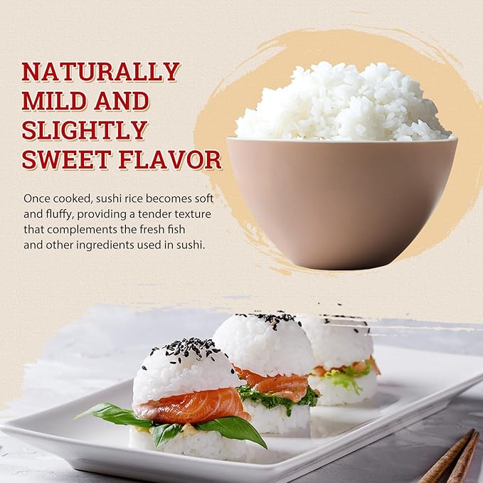52USA Sushi Rice 2 Pound (32 Ounce), Premium Short Grain Rice, White Sticky Rice for Sushi and Japanese Food, Gluten-Free, Vegan