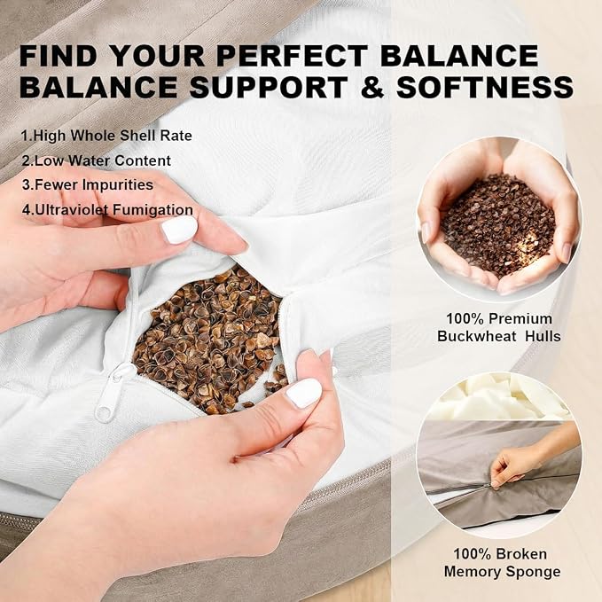 ellier Meditation Cushion Set-Large Velvet Floor Pillow & Traditional Tibetan Yoga Bolster for Adults,Zafu Meditation Mat with Buckwheat,Zabuton Meditation Cushion with Memory Foam