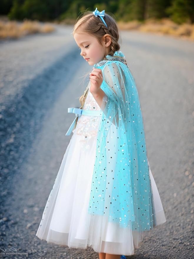FKKFYY Rainbow Cape Cloak for Girl Princess