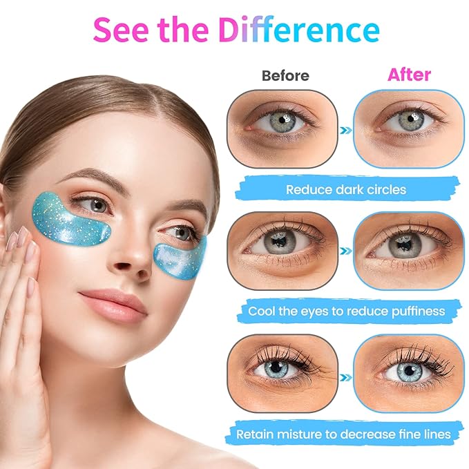 Under Eye Patches (24 Pairs) - Eye Masks for Wrinkles, Puffy Eyes, Dark Circles, Eye Bags, Under Eye Mask for Refreshing, Revitalizing, Mothers Day Gifts for Mom, Birthday Gift for Teenage Girls