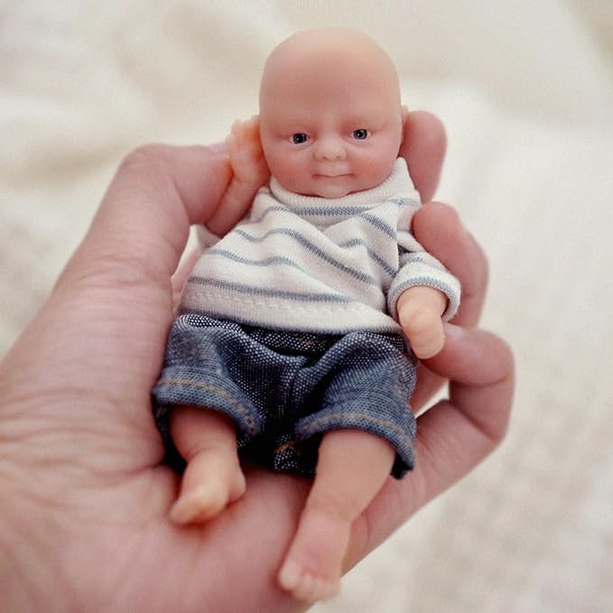 Mire & Mire 4.5" Micro Preemie Full Body Silicone 13cm Baby Boy Doll Lifelike Mini Reborn Doll Surprice Children Anti-Stress