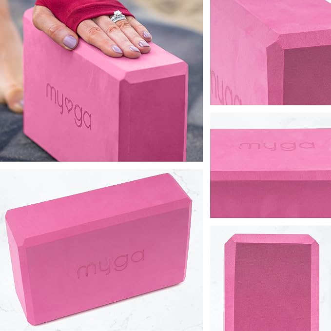 MYGA Yoga Block,Lightweight EVA Foam Yoga Brick,High Density Non-Slip Block for Yoga Poses, Pilates, Balance and Flexibility