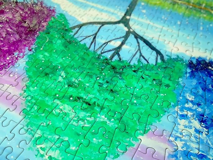Trees Landscape of Nature Seasons – 1000 Pieces Jigsaw Puzzle for Adults – Matte Finish, Soft Touch, Easy to Assemble, Tight Fit, Vivid Colors, Missing Pieces Service