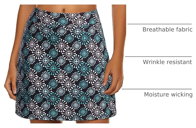 Ekouaer Women's Active Performance Skort Lightweight Skirt for Golf Tennis | Built-in Shorts, A Line, High Waisted, Tummy Control, Pickleball, Running, Workout, Sports, Skorts for Woman