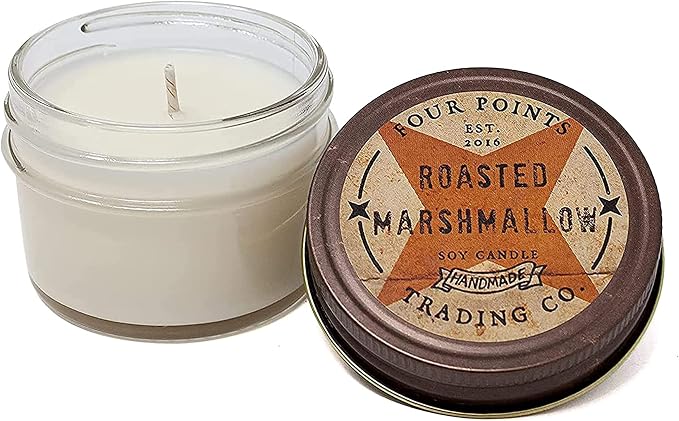 Roasted Marshmallow Scented Soy Aromatherapy Candle, Candles for Home Scented Variety, Use in Bath for Stress Relief and Relaxation, Ideal Gifts for Women 4 Oz w/Candle Jar | Aromatherapy, Stress Relief & Relaxation, Candle Jar Included, Ideal Gifts fo...