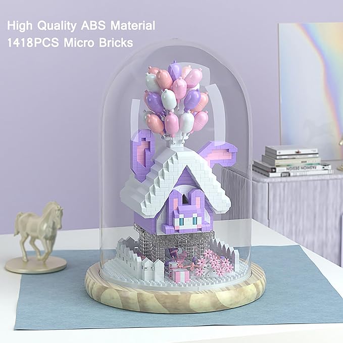 Up Balloon House Castle Building Set, Mini Bricks Bonsai Building Block Set, 1418 Pieces Micro Bricks Collectible Ideas Building Blocks for Adult Kids Ages 14 and up