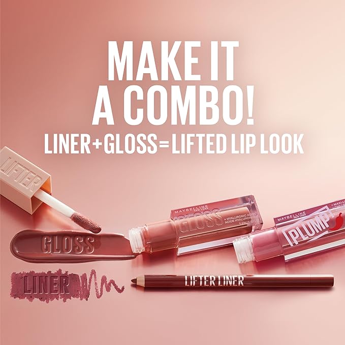 Maybelline New York Lifter Gloss Hydrating Lip Gloss with Hyaluronic Acid, Bubblegum, Sheer Bright Pink, 1 Count
