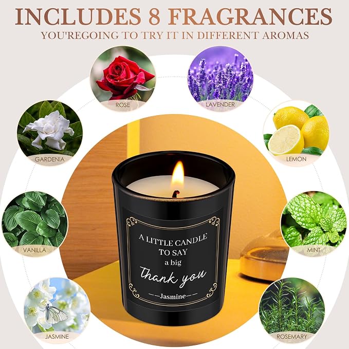 MTLEE 16 Pack Scented Candles Gifts Set Aromatherapy Soy Wax Candles Bulk Scented for Women Men Birthday Bath Yoga Family Gatherings Festive(Appreciation,Black)