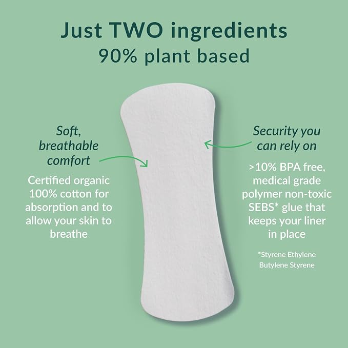 Panty Liners, Cotton, 22 ct, 3 Pack