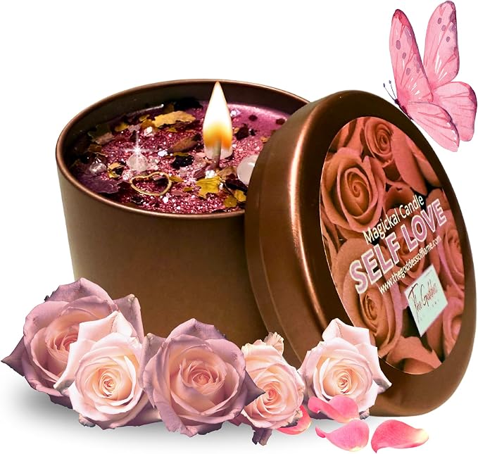 – Self Love Ritual Spell Candle | Spiritual Tool for Healing, Confidence & Manifestation | Hoodoo, Wiccan, Pagan, Conjure (8oz)