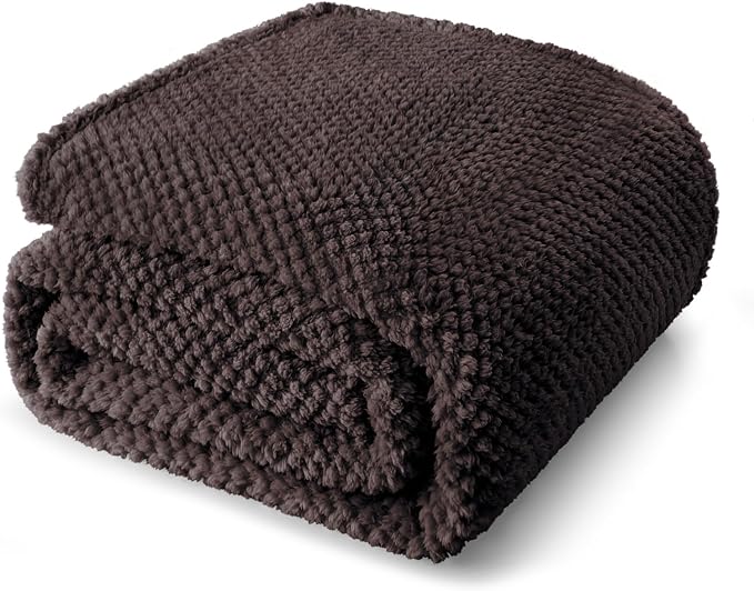 Whale Flotilla Soft Fleece Queen Size Bed Blanket, Coffee | 90x90 Inch, Suitable for Bed, Fluffy Fuzzy Jacquard Blankets for All Season, Lightweight and Cozy