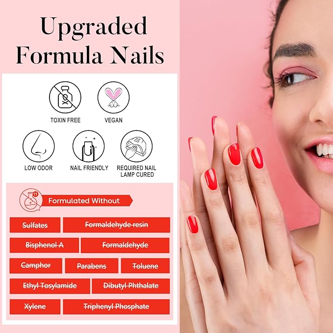 AIMEILI Christmas Gel Nail Polish Set 12pcs, Hema Free, Cruelty Free, Vegan, Soak Off U V LED Red White Glitter Polish Nail Art Manicure - Kit 43