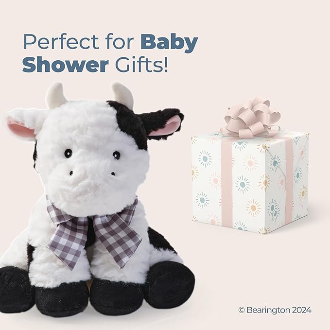 Bearington Collection Lil' Gilly 12 Inch Stuffed Cows Plush Toy - Cute Cow Stuffed Animal