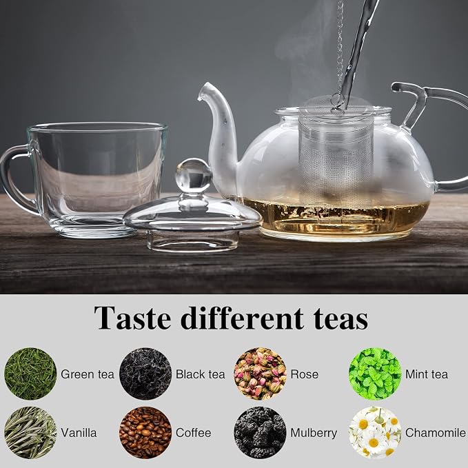 2 Pack Large Tea Strainers for Loose Tea, Tea Infusers for loose Tea Fine Mesh Stainless Tea Strainer Loose Leaf Tea Steeper for Black Tea, Spices and Seasonings