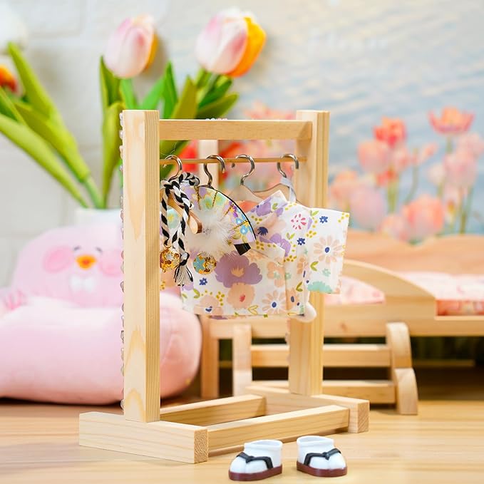 17cm Doll Clothes,Outfit Accessories Kimono Set for 6.7inch Dolls Girls, Kawaii Chic Designer Style Flower Hairbow+Purple Clothing+Cute Halloween Mask+Shoes(NO Doll)