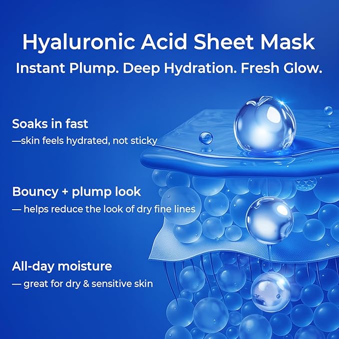 Prof. Ling Full-Spectrum Hyaluronic Acid Face Mask – Deep Hydrating, Firming & Soothing Sheet Mask for Sensitive Skin, Plumping & Anti-Wrinkle Facial Treatment-5ea