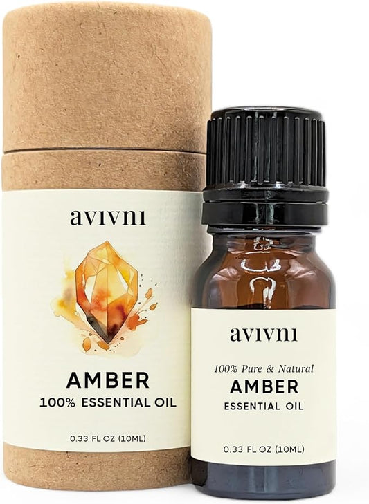 Avivni Amber Organic Essential Oil - 100% Pure & Natural, Undiluted for Aromatherapy, Skin, Hair, Diffuser (0.33oz - 10ml)…
