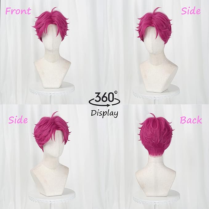 Pink Kp Group Dance Wig Halloween Costume Hair Cover for Parties Stage Performances（Pink）