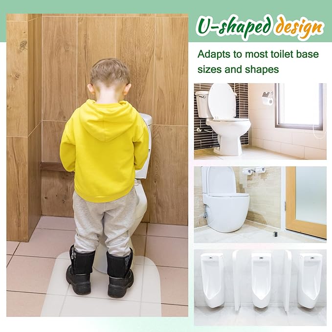 Drydiet 50 Pcs Disposable Toilet Mats 24 x 24 Inches Round Commode Potty Large Mats Training Cover Conceal Stains Non Slip U Shaped Toilet Floor Protector from Urine for Children Adults(Classical)