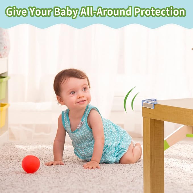 24 Pack Corner Protector for Baby: Baby Proofing Safety Corner Clear Furniture Tablet Corner Protection| Protectors Guards, Baby Proof Bumper & Cushion to Cover Sharp Furniture & Table Edges(L Shape)