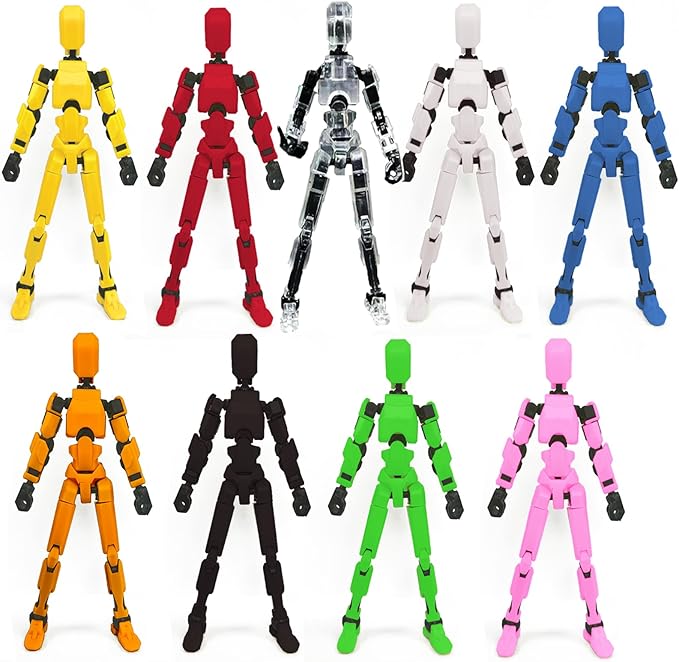Titan 13 Action Figure, New Robot Action Figure with Accessories 3D Print Multi-Articulated Virtual Robot 13 Action Figure Desktop Decor (Black 1 Piece)