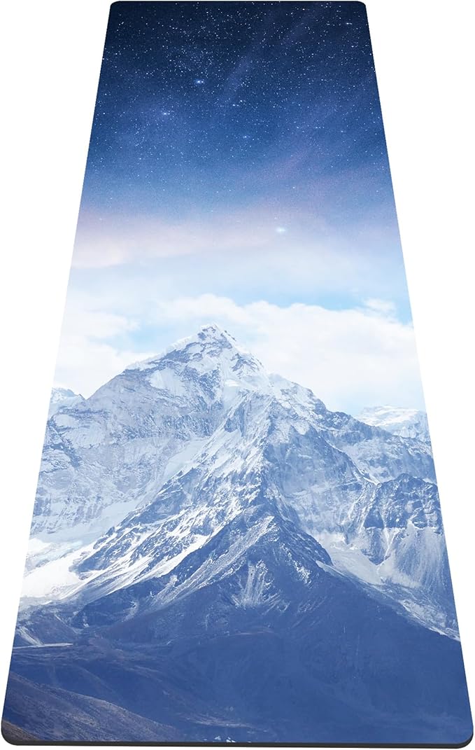 nuveti Yoga Mat Print Extra Thick TPE Non Slip Fitness Exercise Mat with Carrying Bag,72"x24" Extra Thick 6MM Exercise & Workout Mat for Yoga, Pilates Fitness and Floor Exercises