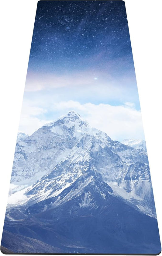 nuveti Yoga Mat Print Extra Thick TPE Non Slip Fitness Exercise Mat with Carrying Bag,72"x24" Extra Thick 6MM Exercise & Workout Mat for Yoga, Pilates Fitness and Floor Exercises