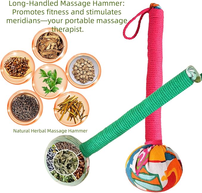 Body Massage Hammer, Manual Back Massager Tool for Body Relief | This Mugwort Massage Hammer Eases Back, Neck & Shoulder Muscle Tension, Perfect for Daily Relaxation at Home and Office
