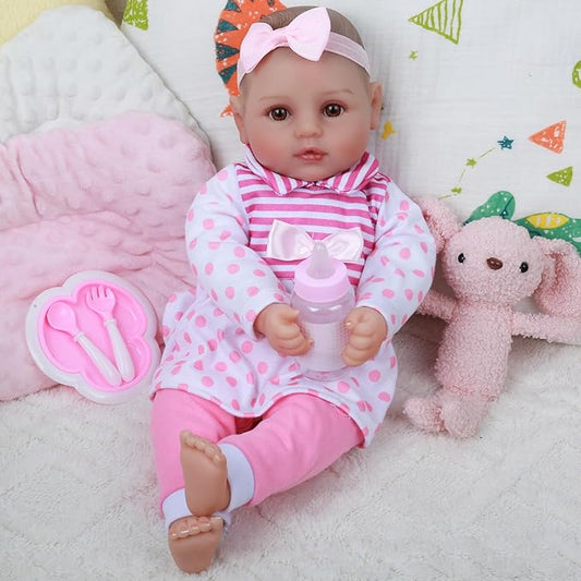 WOOROY Baby Doll, 18 inch Cute Realistic Baby Dolls Large Soft Body Baby Doll, Real Life Baby Dolls with Accessories for 3+ Year Old Girls Gifts, Pretend Play, Collection