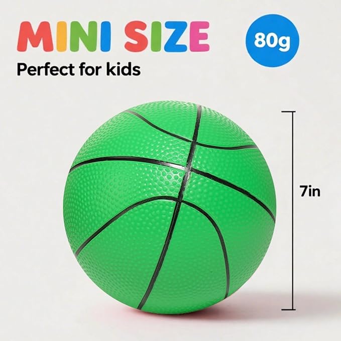 Mini Basketballs 3 Pack - 7inch Small Basketball Size 3 Set with Pump Needle - Ideal for Mini Hoop, Outdoor & Indoor Play - Kids Basketball Party Favors