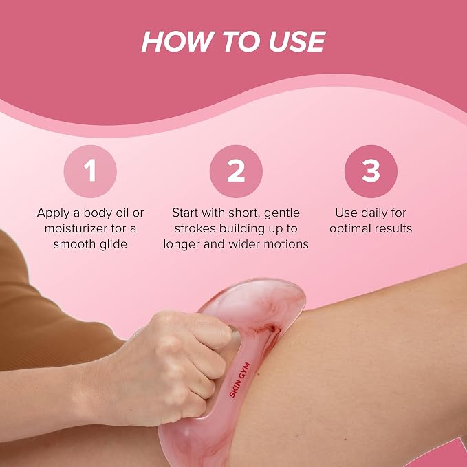SKIN GYM Pink Body Gua Sha Tool – Massage Tool for Body Care & Skin Care