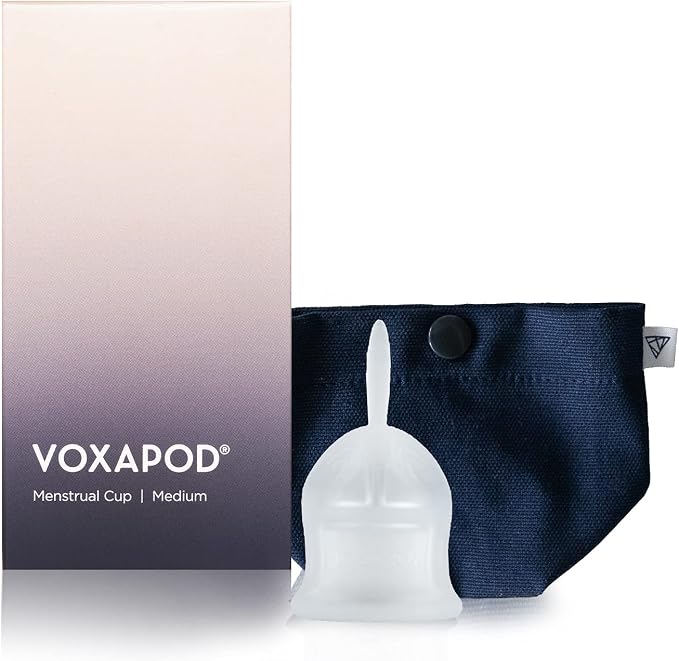 VOXAPOD Menstrual Cup Large Size with Case - #1 Active Cup - Wear for 12 Hours - Most Comfortable, Easy Removal, Leak-Proof - Reusable Period Cup Medical-Grade Silicone - Heavy Flow