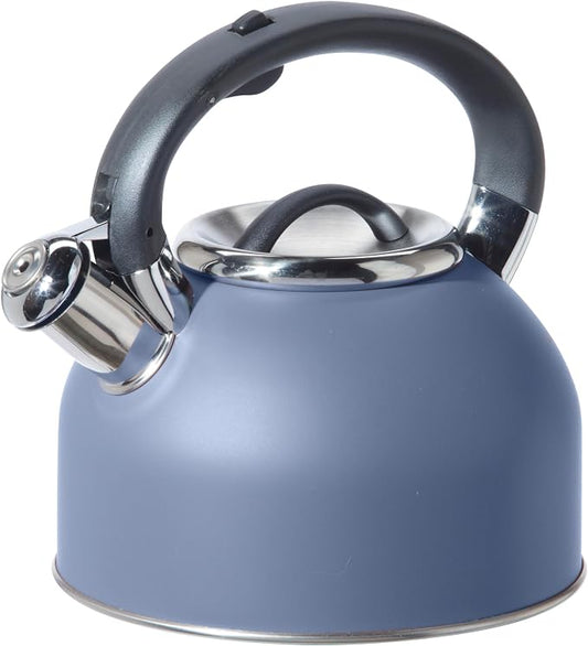 OGGI Tea Kettle for Stove Top - 64oz / 1.9lt, Stainless Steel with Loud Whistle, Ideal Hot Water Kettle and Water Boiler - Blue