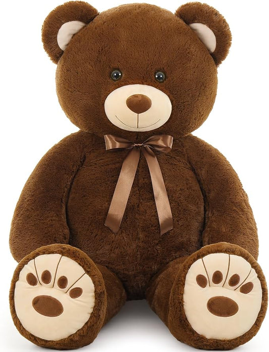 MorisMos Giant Teddy Bear, 51in Life Size Cuddly Plush for Baby Shower, Birthday, Valentine (Brown)