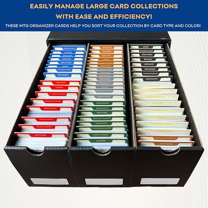 MTG Card Dividers for Storage Boxes, MTG Deck Box Dividers, Trading Card dividers, 2 Packs
