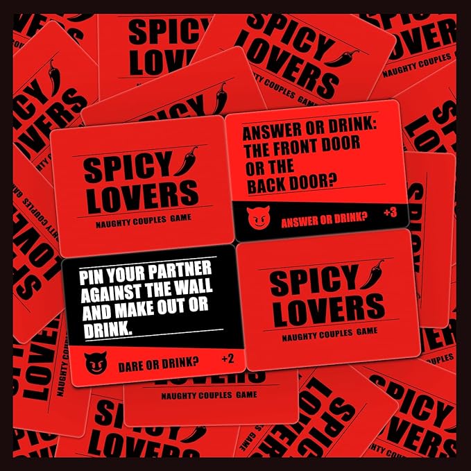 Couples Game for Date Night to Spice Things Up, Actually Fun Couple Drinking for Valentines Birthdays Couples Gift - Spicy Lovers