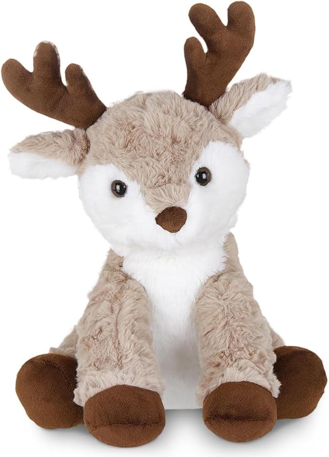 Bearington Reiny Plush Reindeer Stuffed Animal, 11.5 Inch Stuffed Reindeer Plush Toy, Ideal Christmas Stuffed Reindeer Gift for Toddlers, Kids & Teens, for Ages 3-14