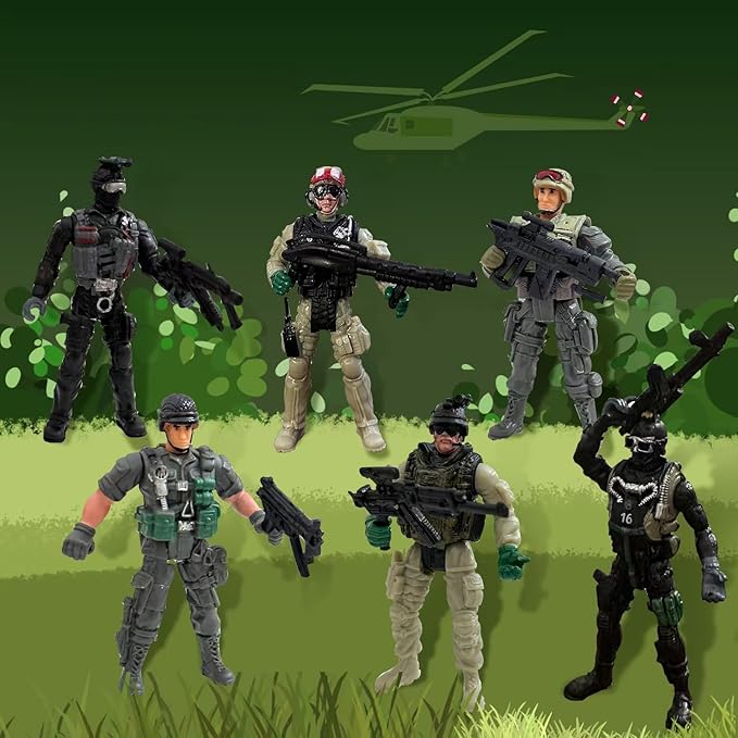 Army Men Action Figures, Army Soldiers Toys for Boy,Army Playset Military Playset with Weapons Accessories,Army Toy Christmas Gfit for Toddler 3+