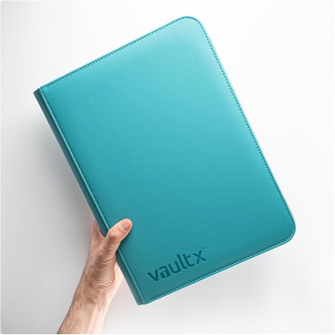 Vault X 9 Pocket Zip Binder, 360 Cards, Exo-Tec Material, 20 Side-Loading Pages (Teal)